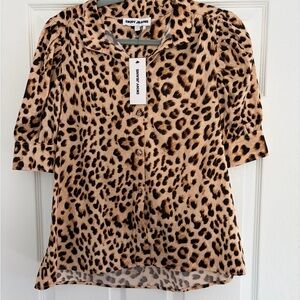 NWT DKNY leopard print blouse